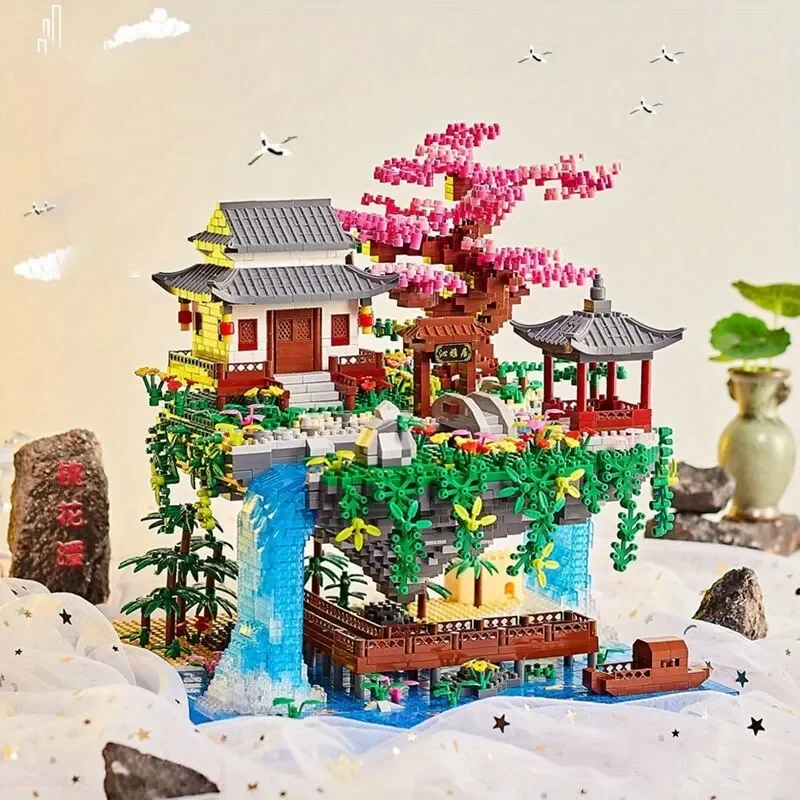 3320PCS Blocks Tree House Diamond Building Garden Architecture Waterfall Light D
