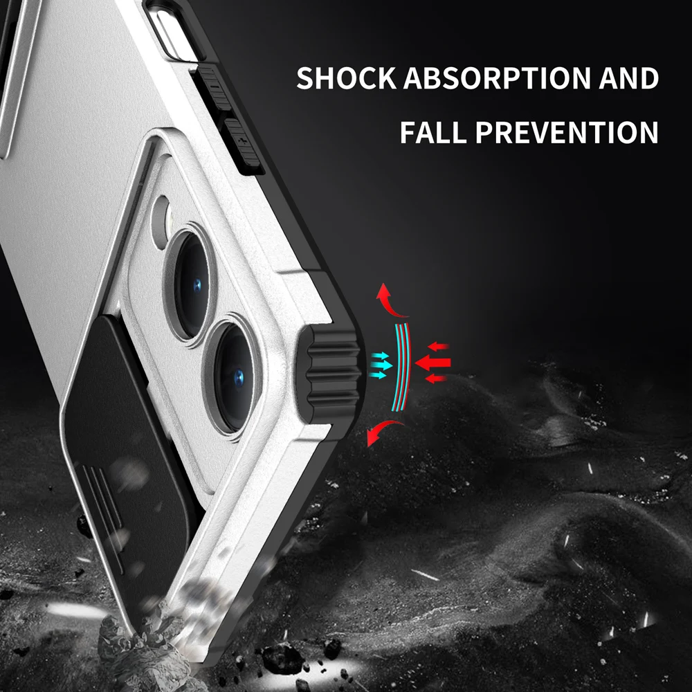 KEYSION Shockproof Armor Case for VIVO Y17S Slide Push Pull Camera Lens  Protection Live Stand Phone Back Cover for VIVO Y17S - AliExpress