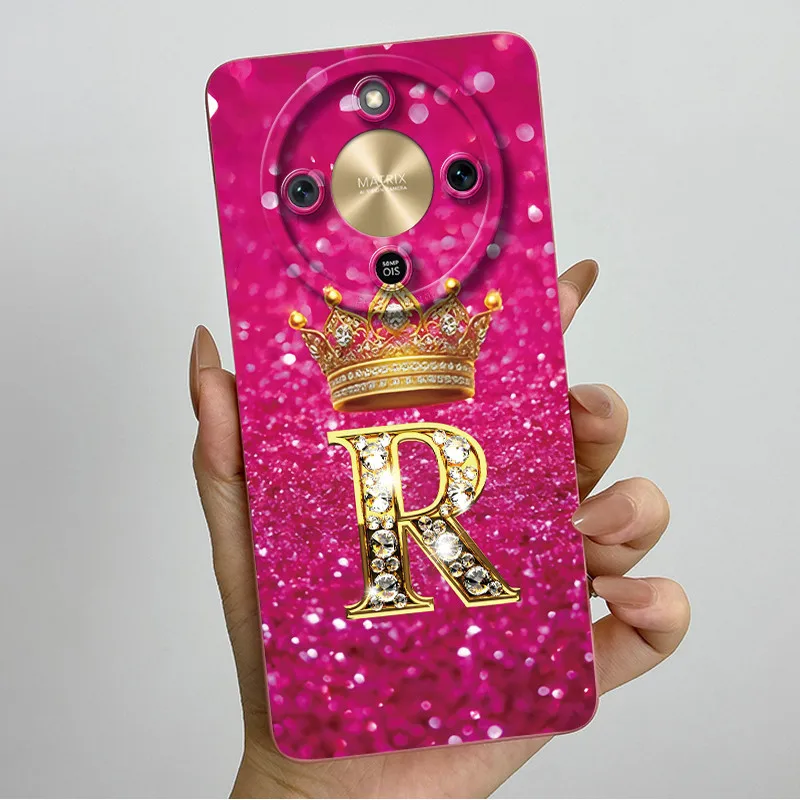 Fashion Initial Letter Couple Phone Case | Soft Silicone TPU Lens Protective Casing