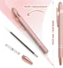 1/3/5pcs Rose Gold Ballpoint Pen with Stylus Tip 2-in-1 Stylus Gel Pen Business Signing Pen Kawaii School Office Accessories 2