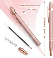 1/3/5pcs Rose Gold Ballpoint Pen with Stylus Tip 2-in-1 Stylus Gel Pen Business Signing Pen Kawaii School Office Accessories 2