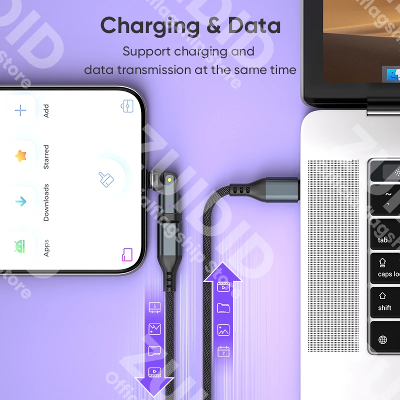 9-Pin USB C to Type C Magnetic OTG Adapter PD240W thumbnail 6