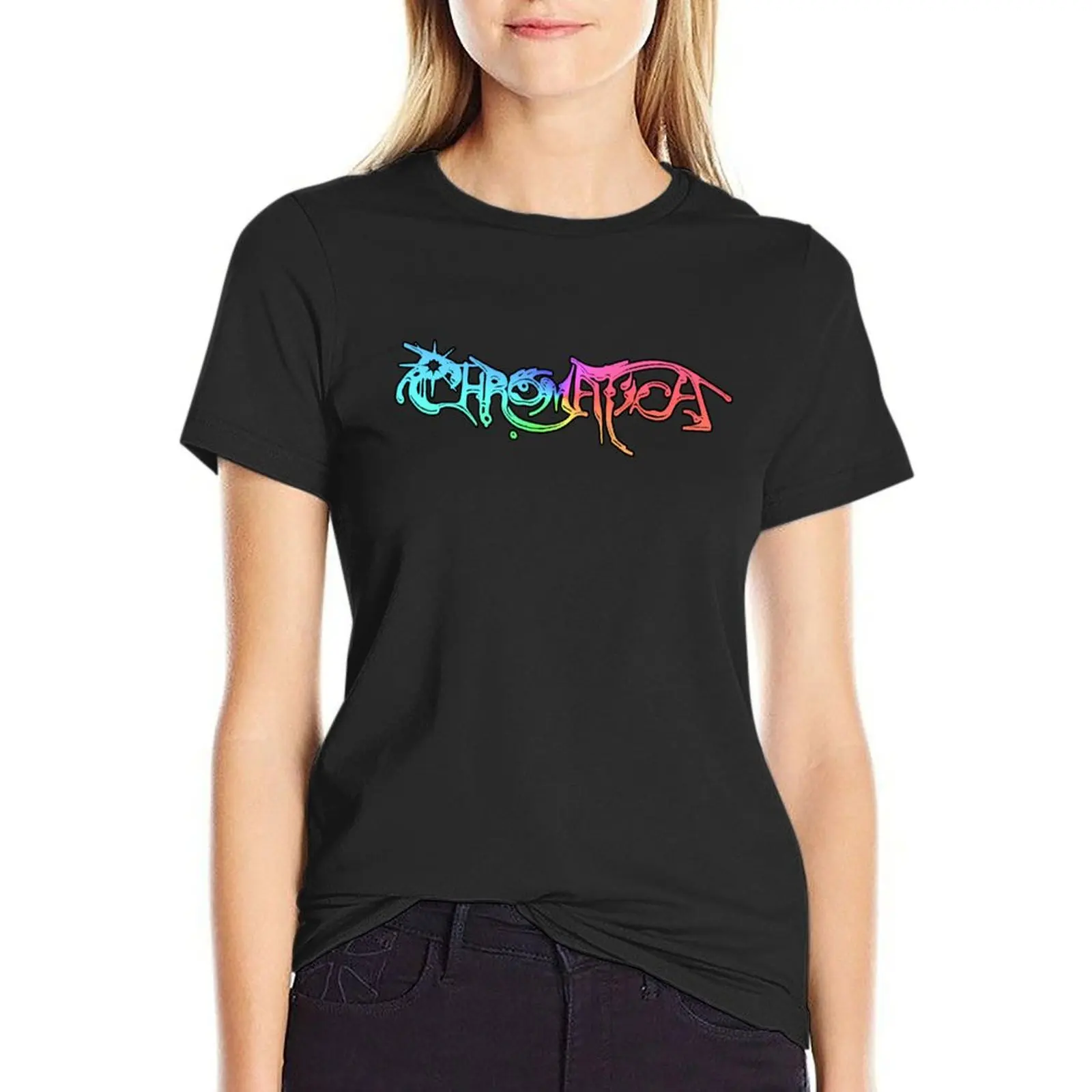 

Chromatica lady gaga text T-Shirt graphics cute tops tees animal print shirt for girls tight shirts for Women
