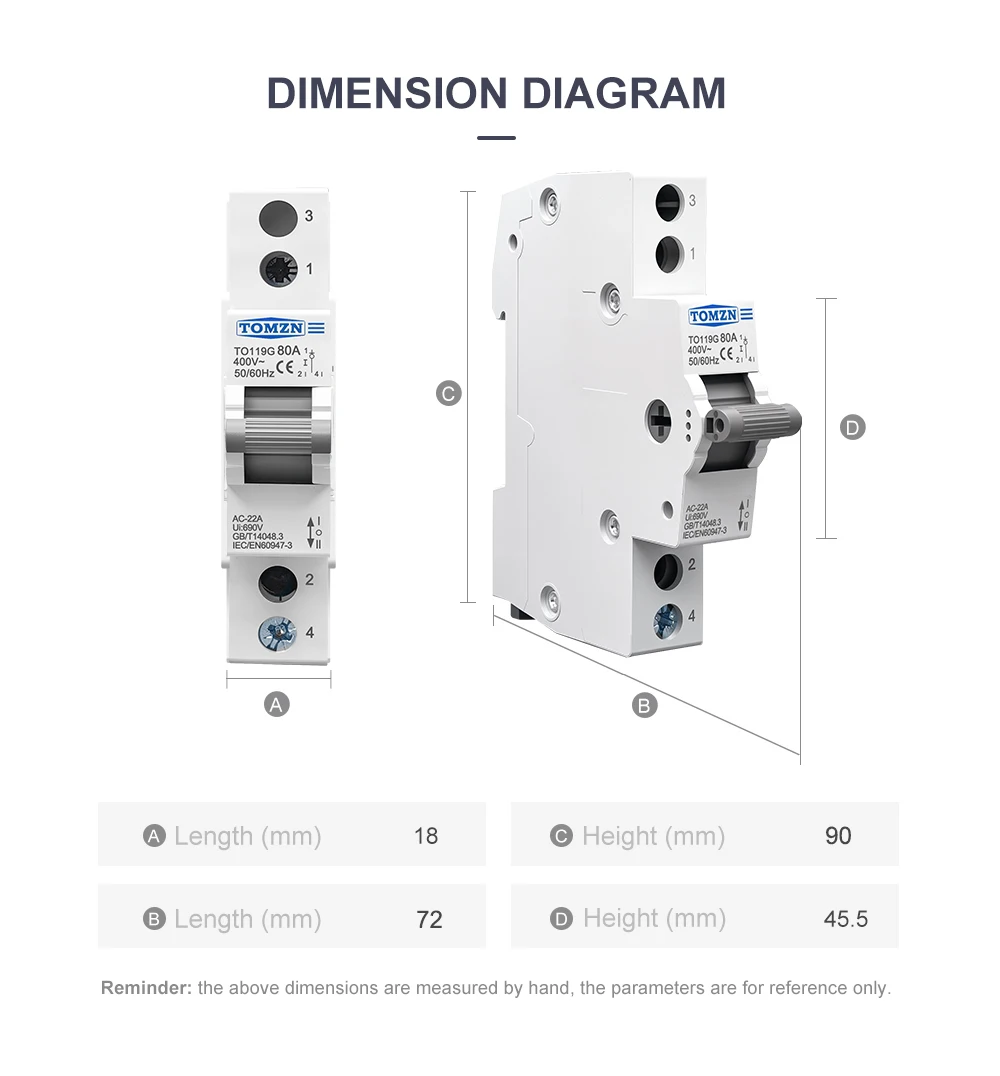 TO419G Changeover Switch 1234P 400V~ 80A MTS Dual Power Manual Transfer Isolatin