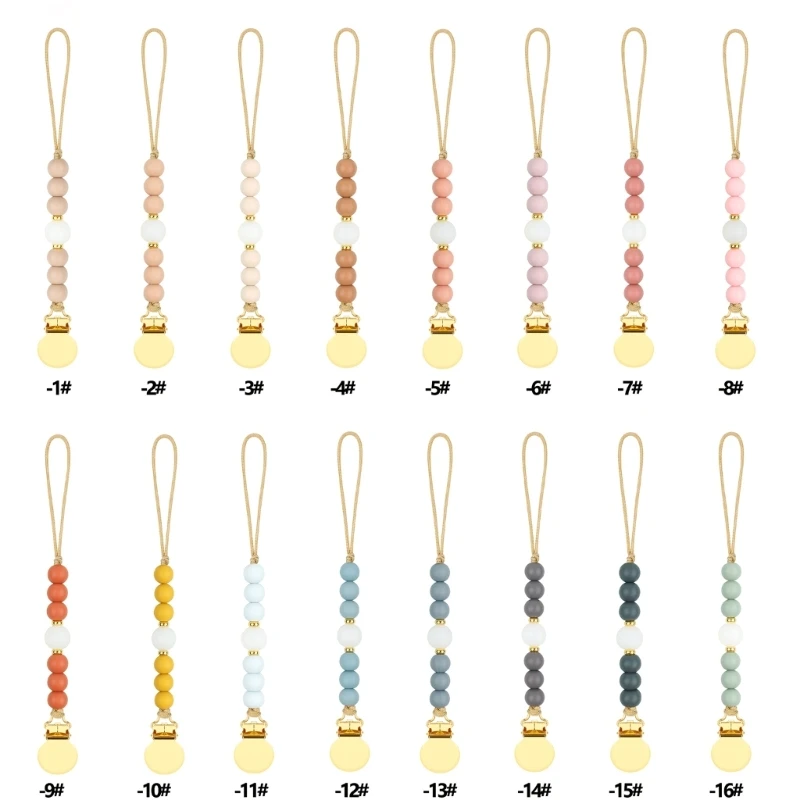 

Silicone Pacifier Chain Beads Baby Pacifier Clip Practical Pacifier Holder Gift