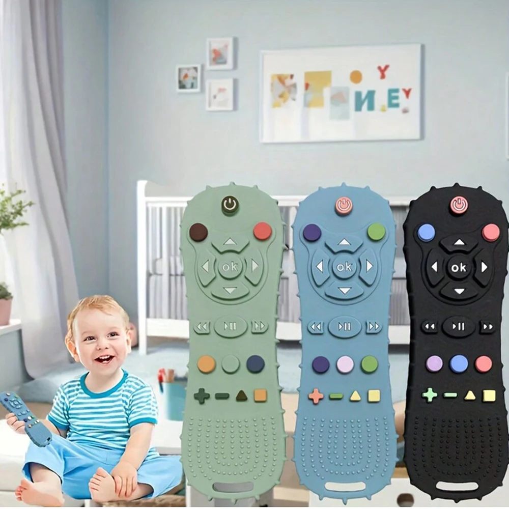 Teething Toys Silicone Teething Toys Baby Teething Toys Silicone Teether 1/2/3PCS remote control shape baby teethers silicone toys for 6-36 months boys and girls teething baby gift
