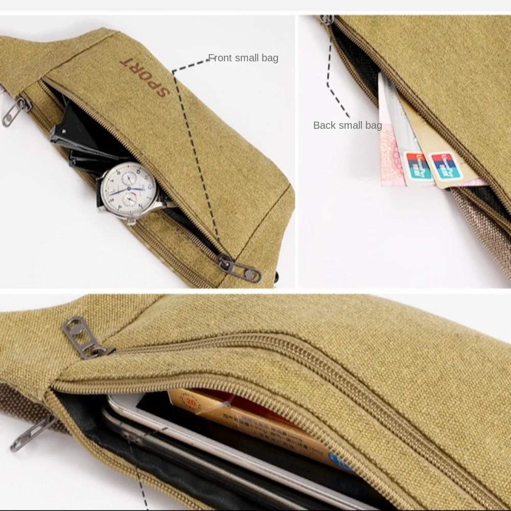 Gürtel tasche Lauf taschen Hüftgurt Tasche neue Leinwand Geldbörse Reise Camping Wandert asche Bauch tasche für Telefon münzen Frauen Männer – Detail 1
