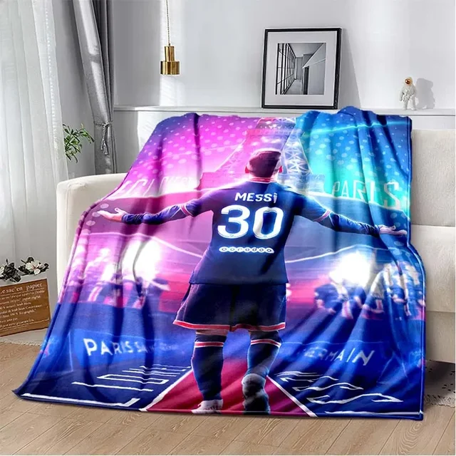 Football superstar L-Leo-Messi-i flannel adult and children's blanket sofa bed decoration blanket portable blanket gift 4