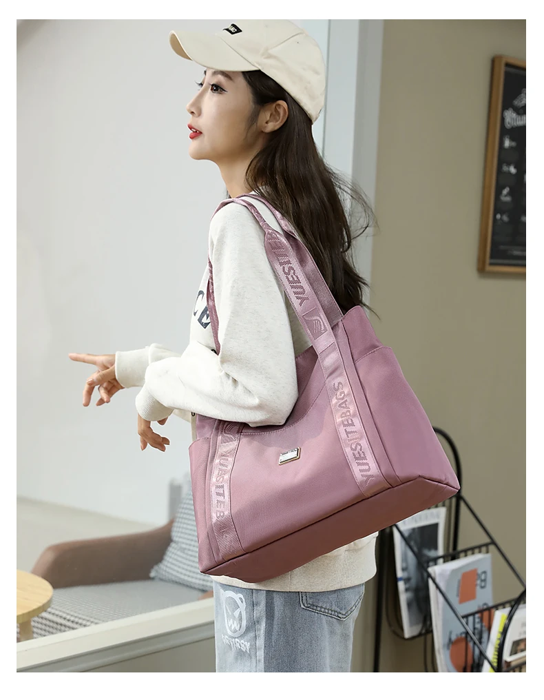 Tote Bag Handbag Shoulder Bag for Women Nylon Waterproof Large Capacity Shopping CrossBody Bag Ladies Messenger Bag