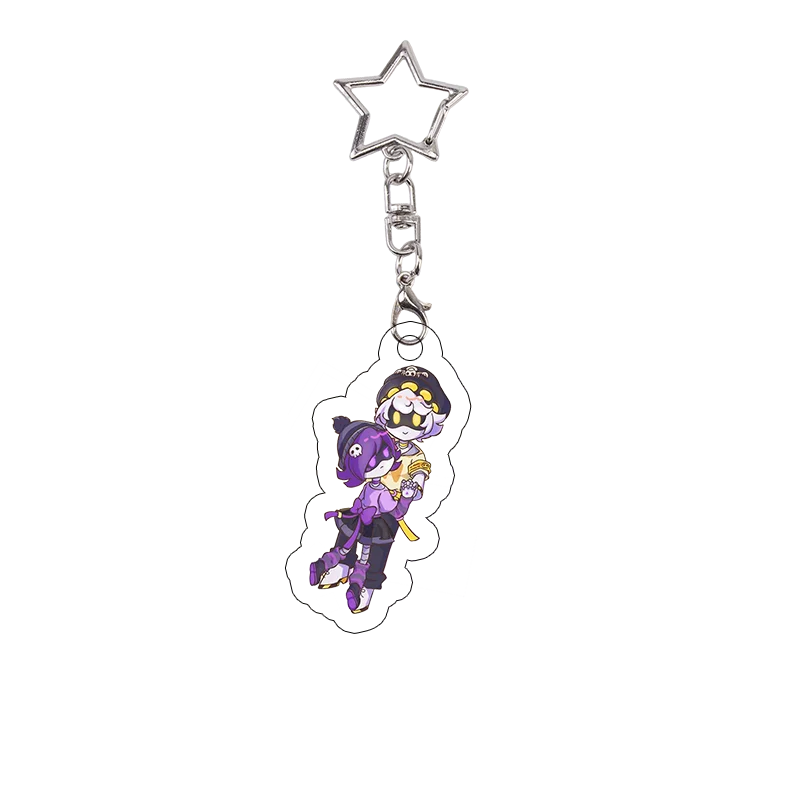 Cute Anime Charm - Acrylic Keychain with Star Chain Pendant - Festival Gift