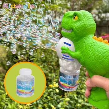 Bubble Machine Dinosaur Bubble Gun For Kids Bubble Blaster LED Light Dinosaur Tyrannosaurus Soap Water Toys 1
