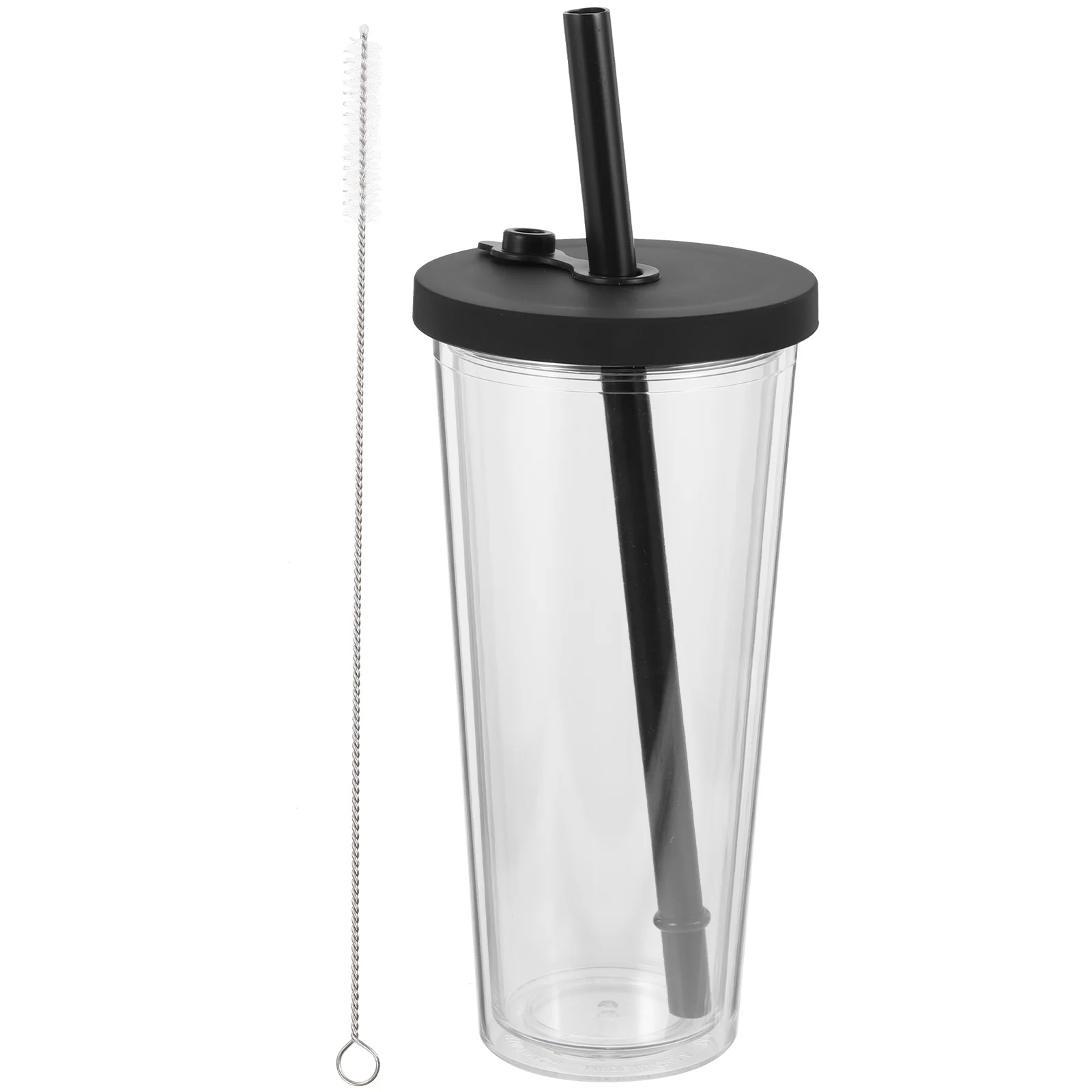 

Milk Tea Cup Disposable Coffee Cups with Lid Plastic Lids Reusable Water Jug Straw Drinking Glasses Multifunction