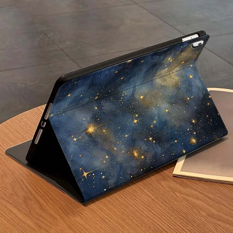 Blue Gold Starry Sky Pattern Tablet Case