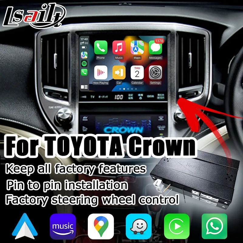 

Wireless CP AA Interface Box for Toyota Crown S210 AWS215 GWS214 Majesta Athlete 2013-2018 14th Gen Lsailt