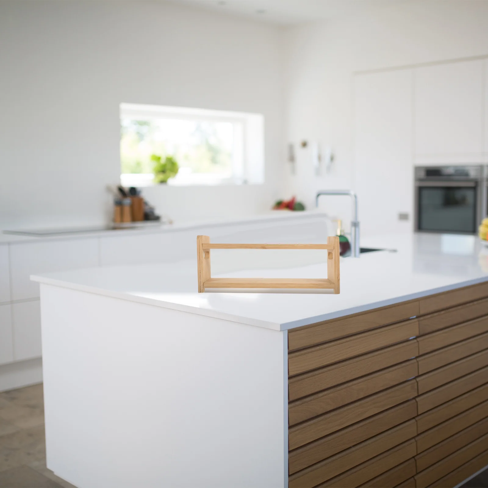 

Seasoning Bottle Storage Shelf 3-holes Spice Storage Rack Wooden Kitchen Storage Rack