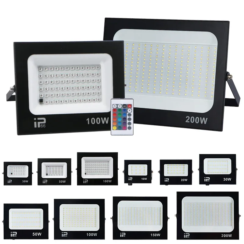 LED Flood Light Spotlight RGB LED Floodlight Projector Outdoor Lighting Waterproof Wall Garage Gym Landscape Lighting AC220V led flood light