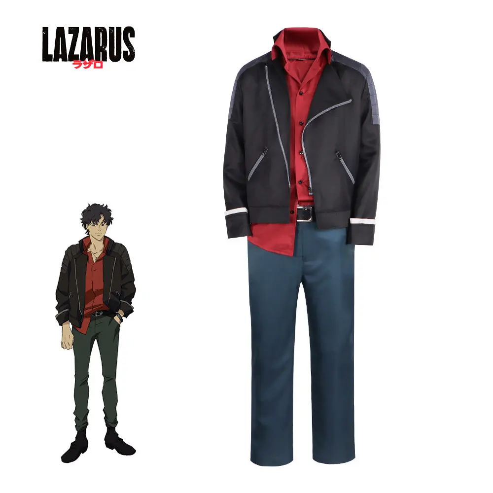 New Anime LAZARUS Axel Cosplay Costume Jacket Shirt Pants for