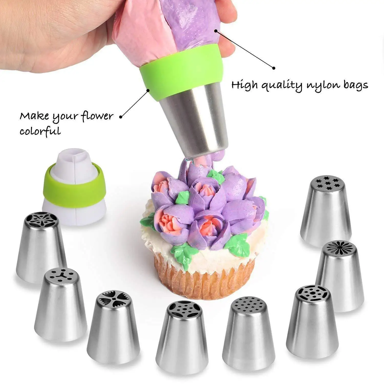 Weetiee 14pc/Set Stainless Steel Russian Tulip Icing Piping Nozzles Fl –  GRILLART U.S. by Weetiee