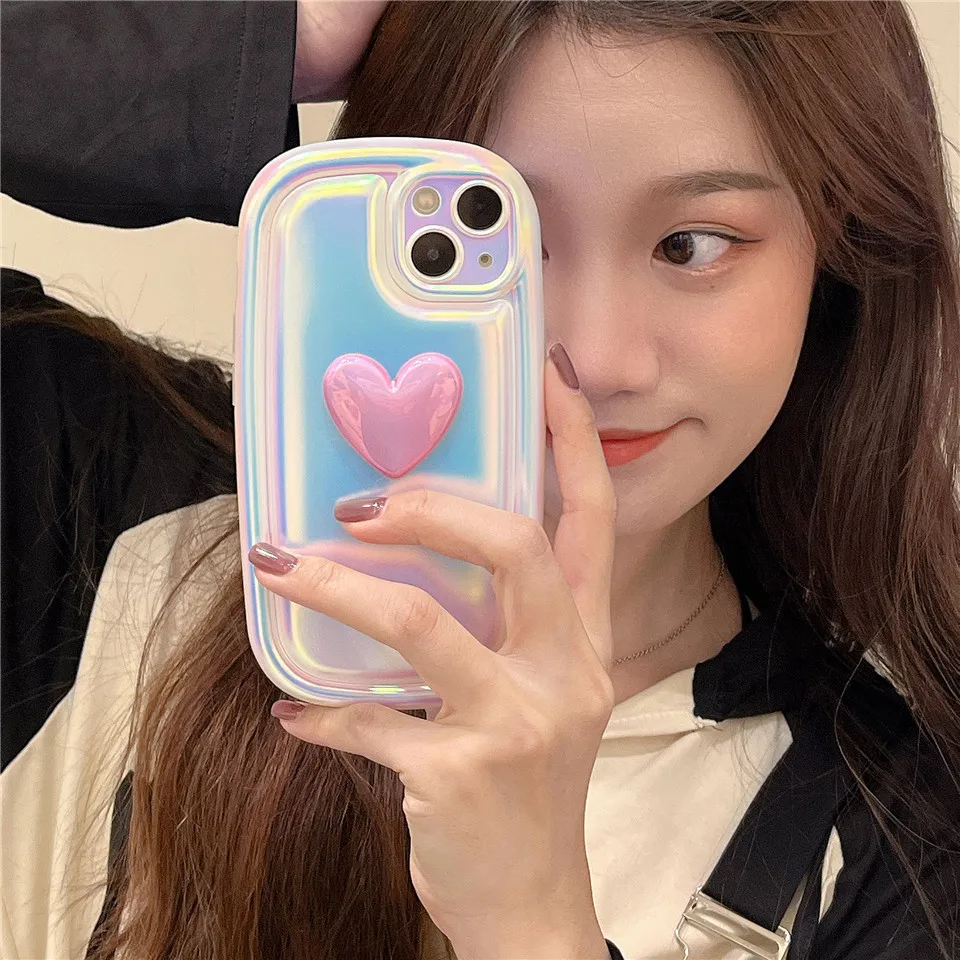 Holographic Heart Phone Case - Gurl Cases