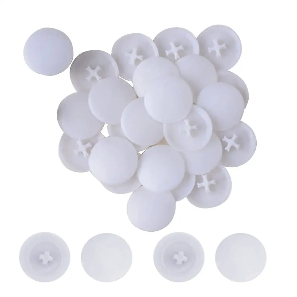100PCSWhitePlasticNutsBoltsCoversWaterproof17mmEccentricWheel