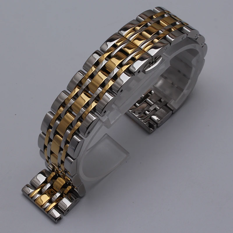 Polished Rosegold Gold Buckle Stainless Steel Watch Band Strap Bracelet