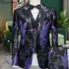 Thorndike Latest Charm Purple Coat Pants Designs Tuxedo Jacket Slim Fit Men Suit 3 Piece Blazers Custom Groom Prom Suits Terno 1