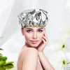 Professional One-off Shower Cap Heat Insulation Aluminum Foil Hat Elastic Portable Bathing Cap For Women Hair Salon Bathroom 5