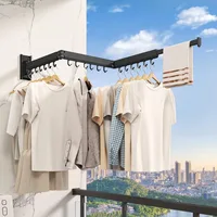 Collapsible Drying Racks for Laundry,Clothes Drying Rack Wall Mounted,Laundry Drying Rack Wall Mount,Drying Rack Clothing 2