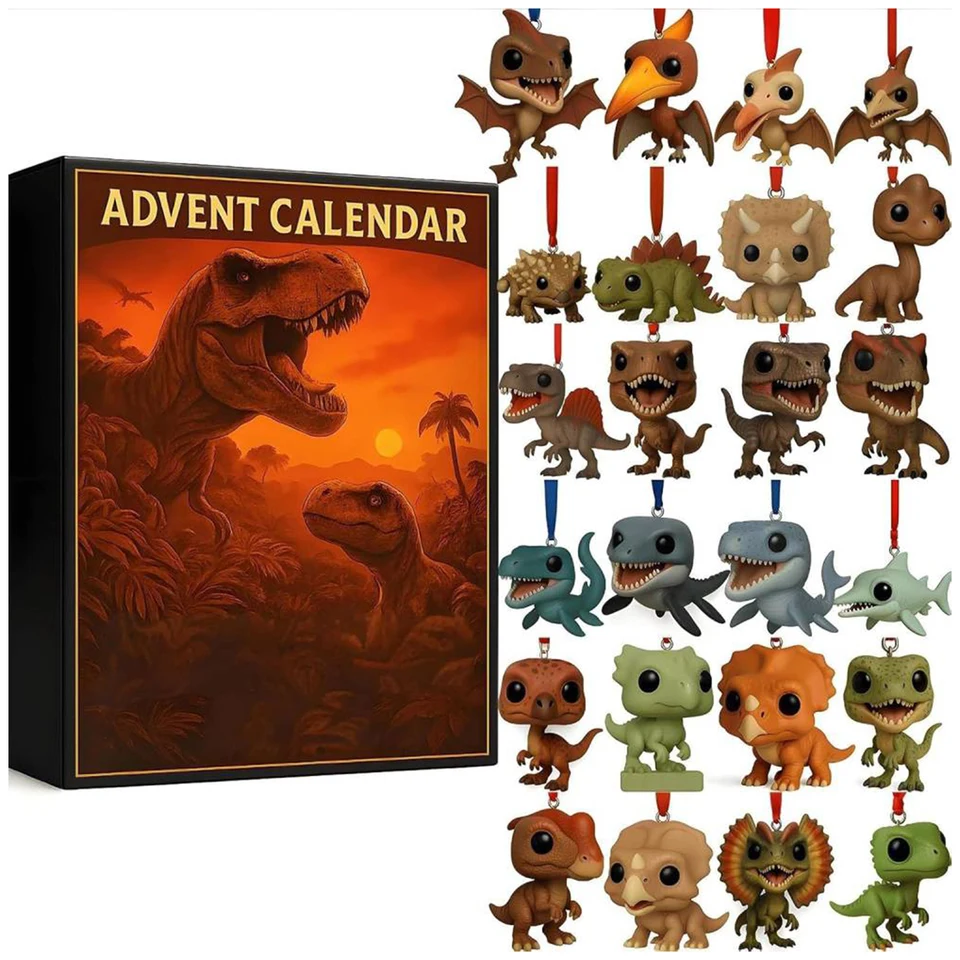 Calendrier De L'avent Enfant 24 Jouets Animaux Dinosaures - Multicolore - PVC Durable - Mixte