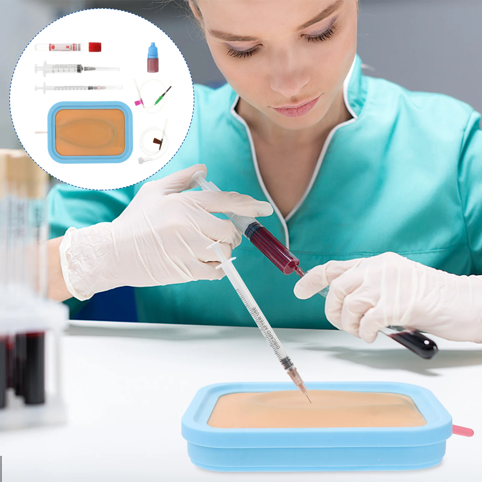 

Тренажер для инъекций Venipuncture IV, силиконовая тренировочная модель для швов из человеческой кожи