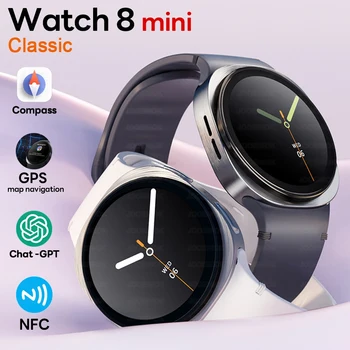 2025 New GPS Map Navigation Smart Watch For Men Women NFC Compass Sports Watch Bluetooth Call AMOLED HD Smartwatch 8 mini