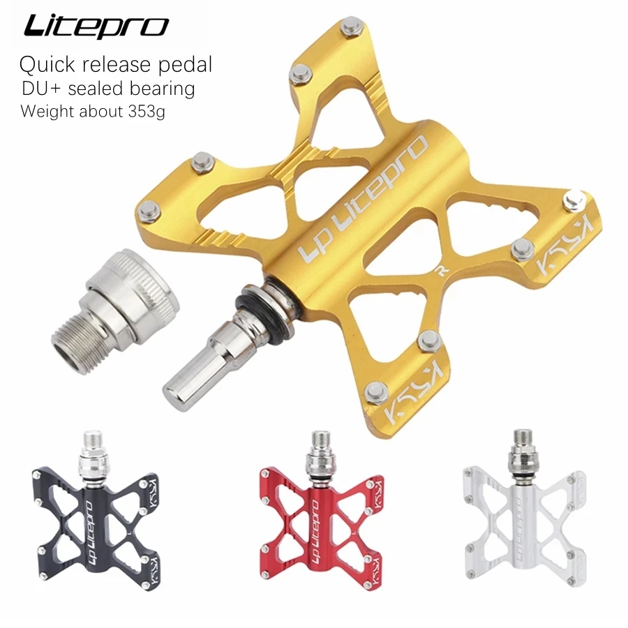 

LP Litepro Quick release Pedal Widened Non-slip ultralight Aluminum Alloy DU Sealed Bearing Folding Bike Pedals MTB Bicycle part