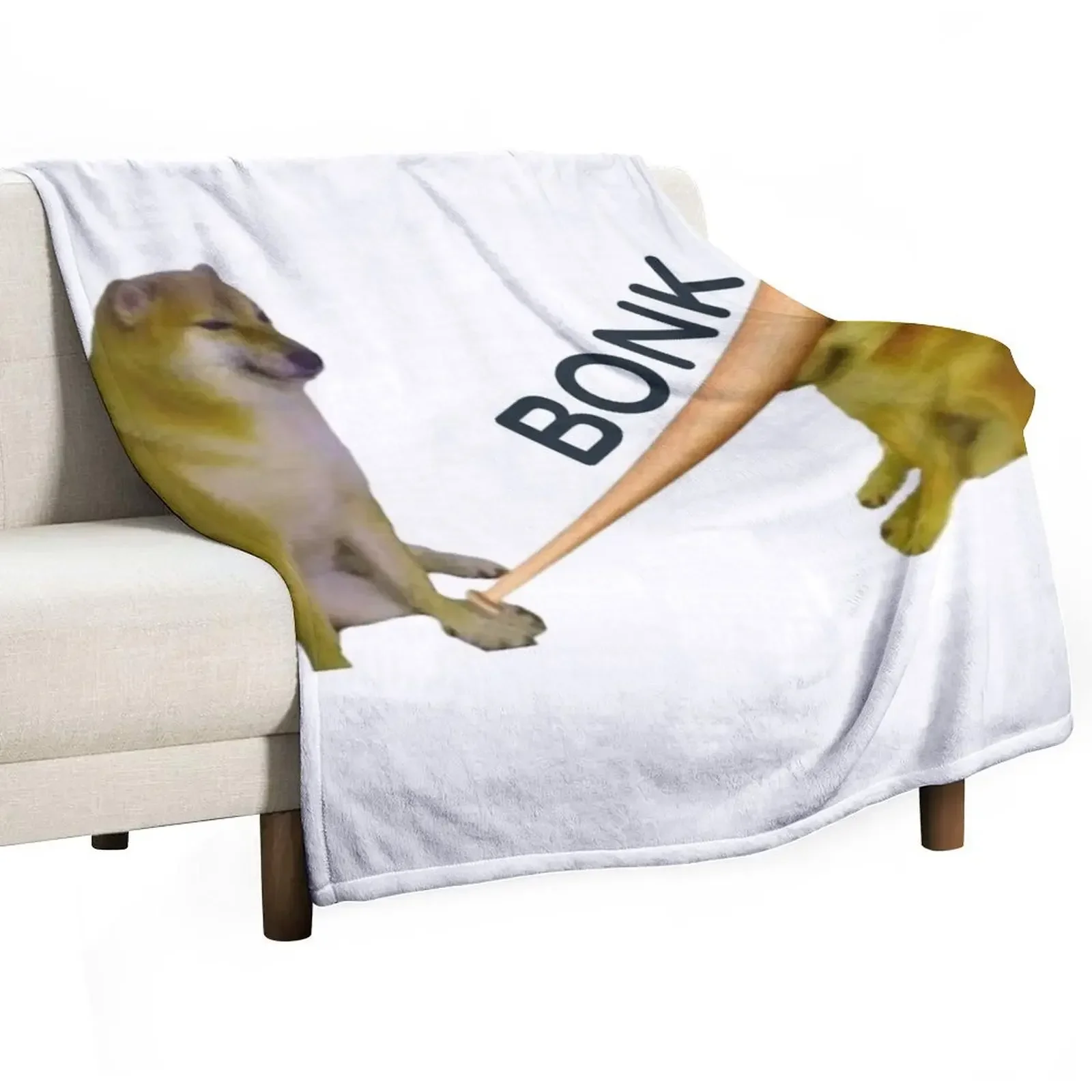 

Bonk Meme Throw Blanket Beach Flannels Custom Blankets