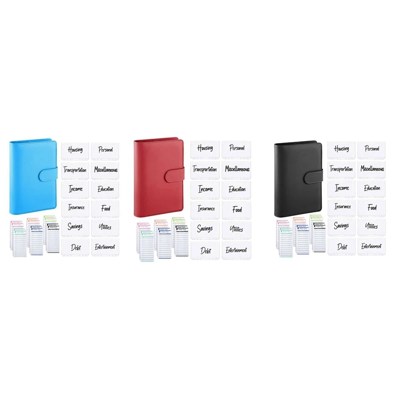 

25Pcs A6 PU Leather Budget Binder Set, Binder Cover Personal Planner Binder For Money Saving Cash Envelopes System