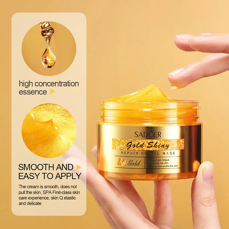 SADOER Golden Sleeping Facial Masks Moisturizing Firming Brightening Hydrating Face Mask Creams Masks Facial Skin Care Products