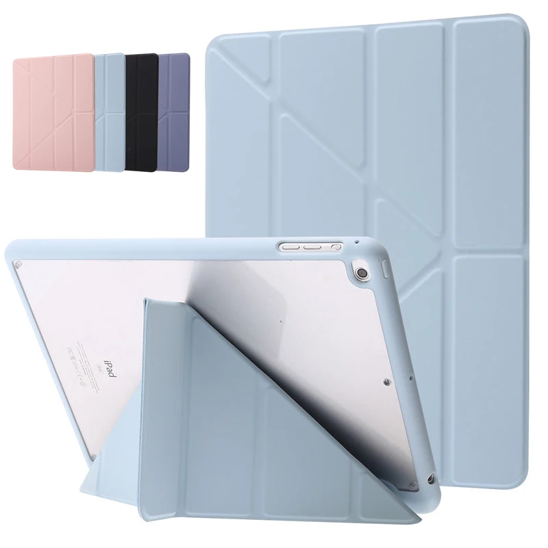 For iPad 6th 7th 8th 9th Gen Case With Pencil Holder PU Leather Acrylic