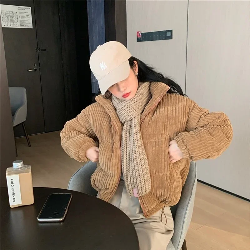 Women Loose Outwear Long Parka Cotton Padded Overcoat 2024 Parkas Winter All-match Solid Jacket Casual Coat Female Streetwear