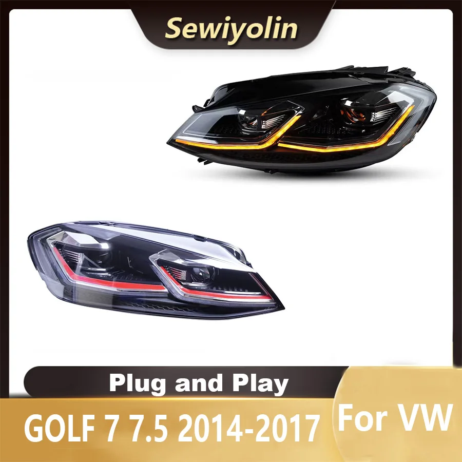 

2 шт./комплект, автомобильные передние фонари для VW GOLF 7 7,5 2014-2017