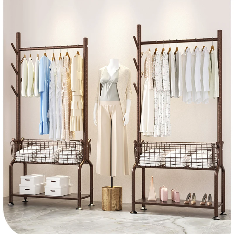 

Garment Coat Clothes Hanger Clothing Rack Boutique Shoe Floor Clothes Rail Free Standing Porte Manteau Library Furniture WWH25XP