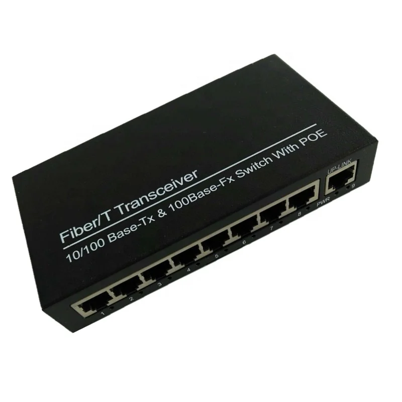 8+1 Port POE Fast Ethernet Fiber Switch Power Supply Security CCTV Camera tincam 4 10 100m rj45 ports 1 gigabit uplink cctv camera security system poe network ethernet switches power over ethernet 48v