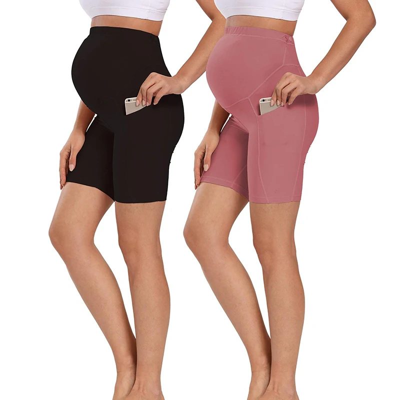 Summer Maternity Leggings Woman Mini Yoga Fitness Sports High Waist Belly Pregnant Pants Slim Shorts 1PC pregnant shorts