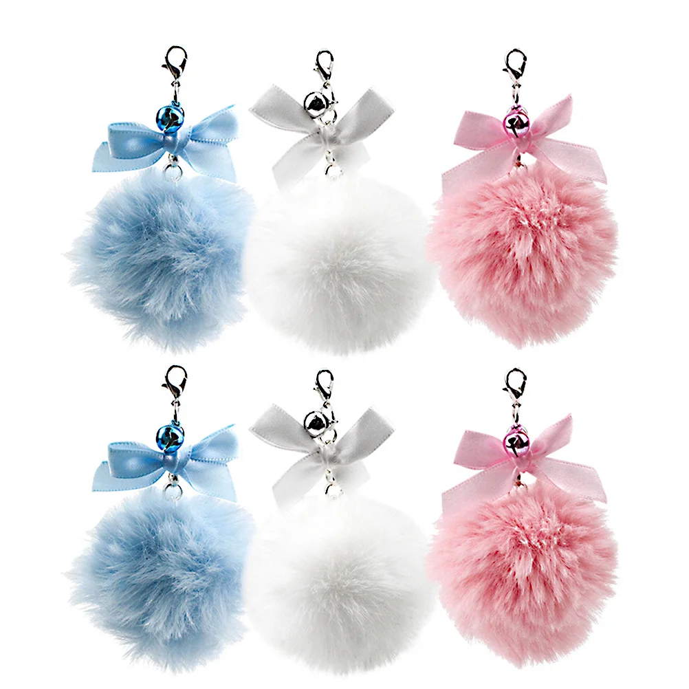 

6 Pompom Cat Teaser with Bell Cat Wand Replacement Refill Funny Kitten Catcher Interactive Toys Supplies for Cat Puppy (