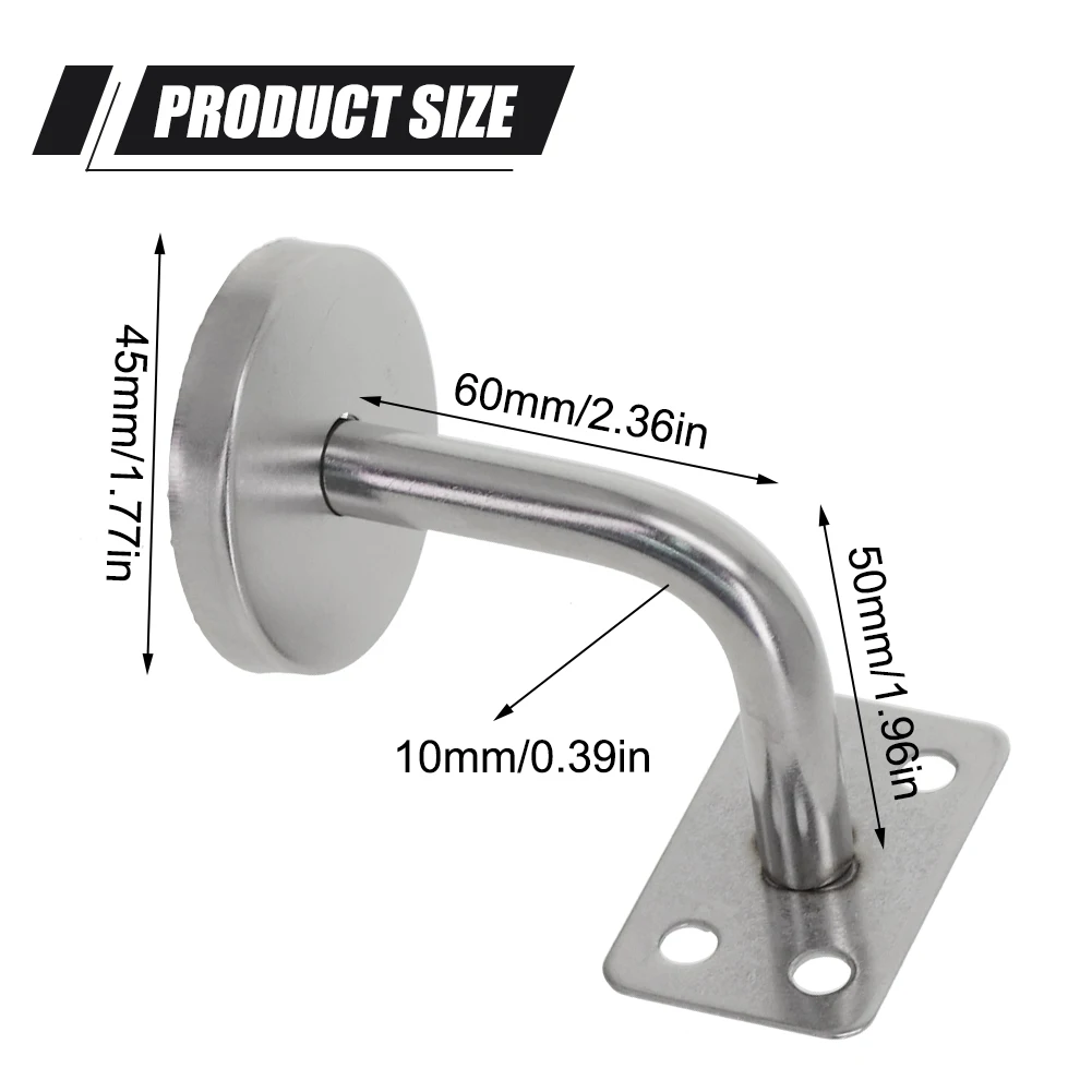 

High Quality Stair Balustrade Bracket Accessories Handrail Stair Handrail 50x60mm Durable Silver Stainless Steel