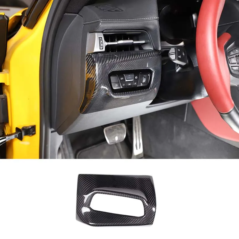 

Carbon Fiber Interior Headlight Switch Button Frame Cover Trim For Toyota GR Supra A90 MK5 2019-2022 Modified Car Accessories