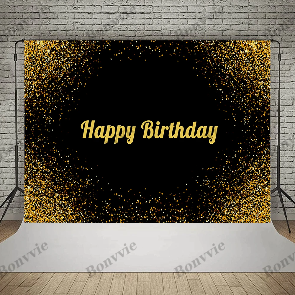 Nome personalizado Gold Silver Glitter Backdrops, Birthday