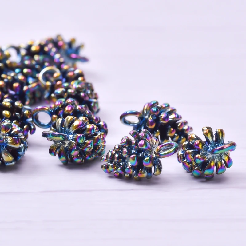 

3 шт./лот Симпатичные сосновые конусы радужного цвета Подвески из сплава подвеска в виде растения для ожерелья серьги браслета изготовления ювелирных изделий «сделай сам» Аксессуары