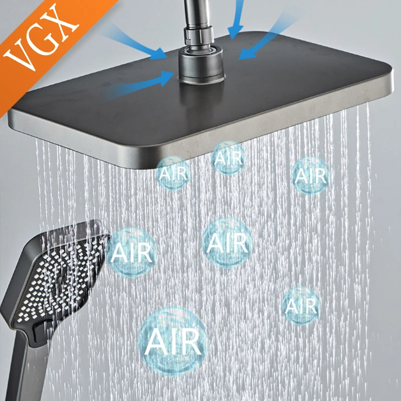VGX Smart Shower System Intelligent Bathroom Digital Display Shower Faucet Set 4-way Rainlfall Bathroom Mixer Bidet Set shower faucet set
