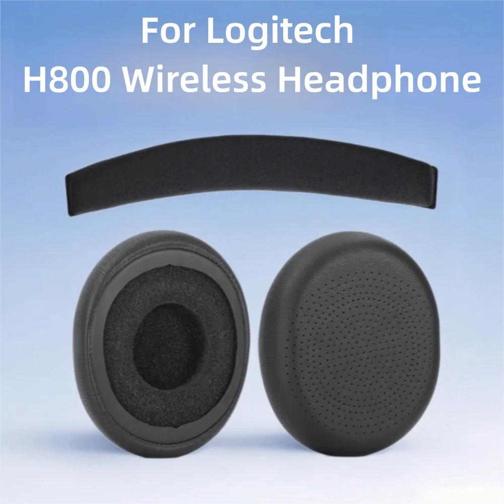 Replacement Headphone Ear Pads Protein Leather Sponge Foam Headset Earmuff for Logitech H800 Wireless Headphone