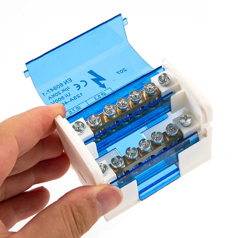 WKH207 Power Distribution Box Modular Screw Connection Block Universal Electric Wire Junction Box Rail Terminal Block din rail distribution box din rail terminal block