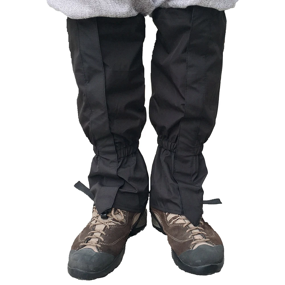 

Hiking Boot Gaiter Prevents Snow and Ice from Getting In Nylon Material Adjustable Elastic Bands and Snap Buckles